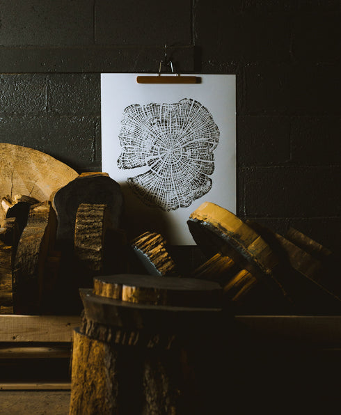 "Apple 44" Tree Print - White Paper