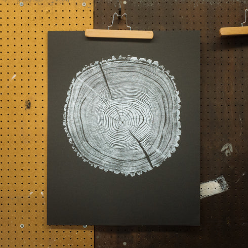 "Ash 81" Tree Print - Black Paper