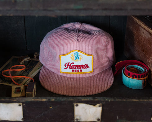 1/1 "Hamm's" Vintage Patch - Pink Corduroy Hat