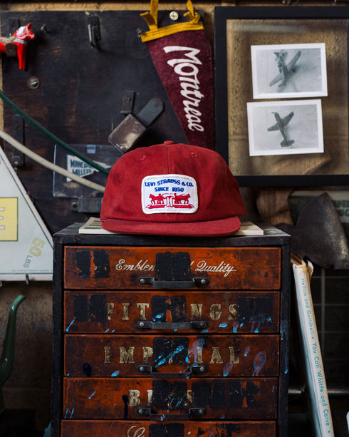 1/1 "Levi Strauss" Vintage Patch - Burgundy Canvas Hat