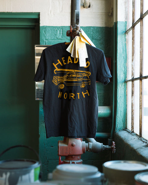 "Headed North" Tee - Heavyweight T-Shirt (Black Tee)