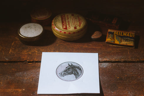 "Happy Horse" - Vintage Letterpress Art