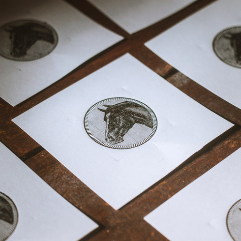 "Happy Horse" - Vintage Letterpress Art