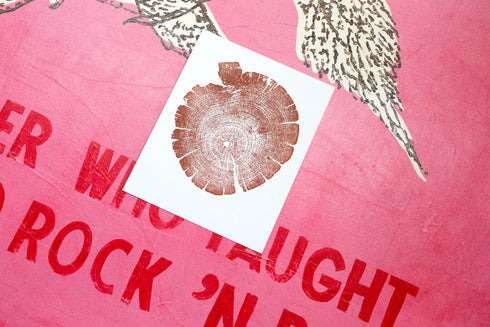 { Burnt Sienna } "Bristlecone Pine" Tree Print - Woodcut Print