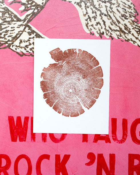 { Burnt Sienna } "Bristlecone Pine" Tree Print - Woodcut Print