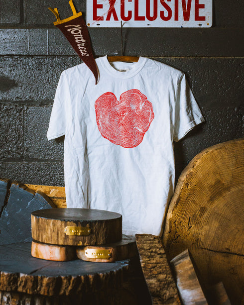 "Locust Heart" - Heavyweight T-Shirt (Red on White)