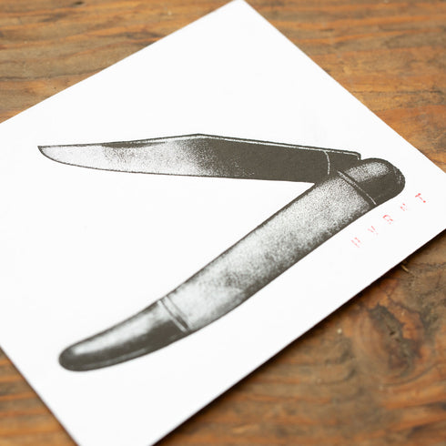 "Pocket Knife" $5 Block Print - Vintage Letterpress Plate