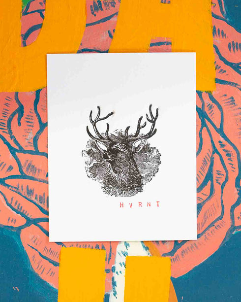 "Antlers" $5 Block Print - Vintage Letterpress Plate