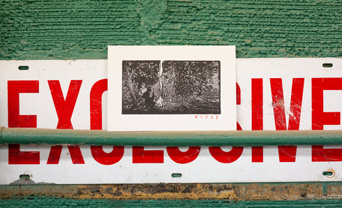 "Trapper" $5 Block Print - Vintage Letterpress Plate