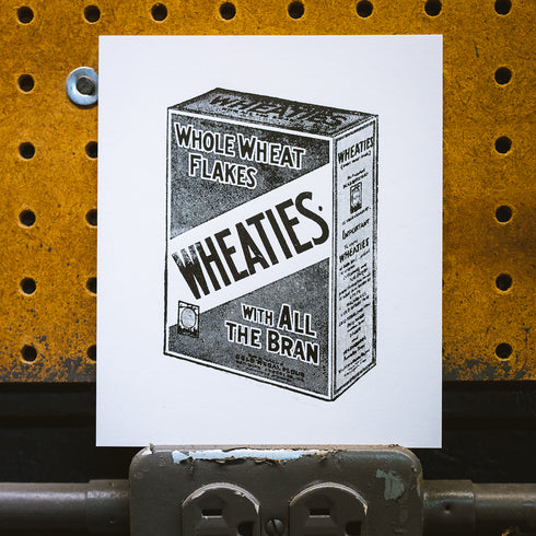 "Breakfast of Champions" Block Print - Vintage Woodblock