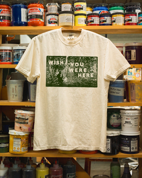 "Wish You Were Here" Tee - Heavyweight T-Shirt  (Ivory Tee)
