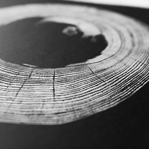 "Heart Rot Elm" Tree Print - Black Paper