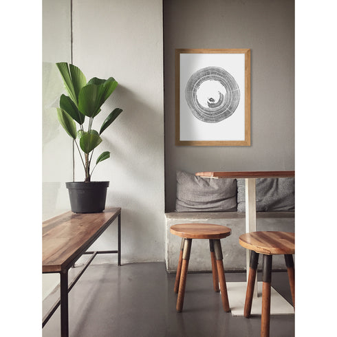 "Heart Rot Elm" Tree Print - White Paper