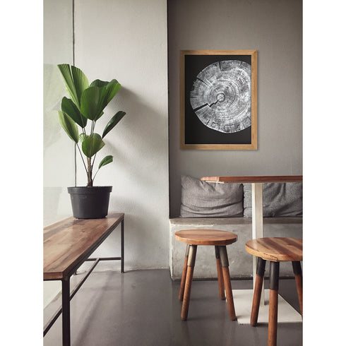 "White Pine" Tree Print - (Fragment on black paper)